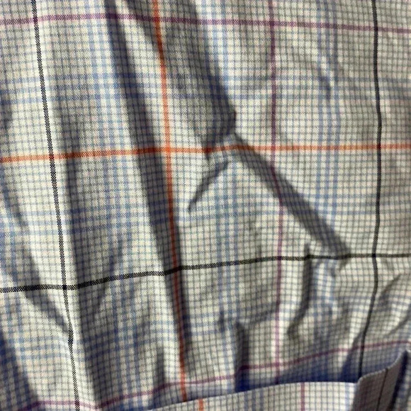 JOS.A.BANK TRADITIONAL FIT MENS SIZE 2X BLUE PLAID LONG SLEEVE SHIRT 100% COTTON - Picture 5 of 12